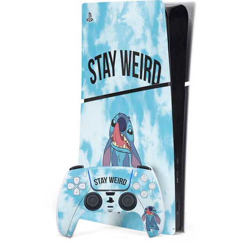 Disney Lilo and Stitch Stay Weird PS5 Slim Digital Edition Console Skin